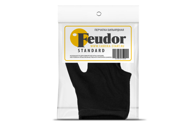 Перчатка бильярдная Feudor Standard black S - фото