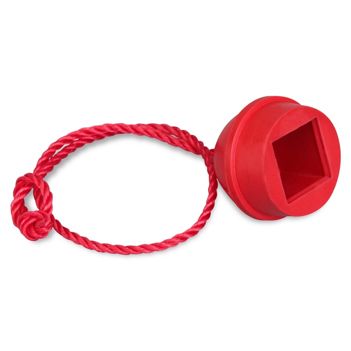 Держатель для мела резиновый на шнурке (красный) - фото