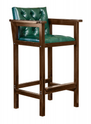 Кресло бильярдное из ясеня (мягкое сиденье + мягкая спинка, цвет орех пекан)- фото2