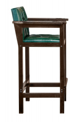 Кресло бильярдное из ясеня (мягкое сиденье + мягкая спинка, цвет черный орех)- фото2