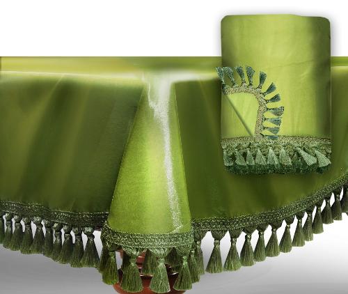 Чехол для бил/стола «Элегант Люкс» 9ф, с бахромой с кистями, цвет oliva - фото